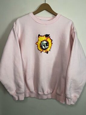 FA F*cking Awesome Angel Burn Pink Crewneck Sweatshirt M *FLAWS* SOLD OUT